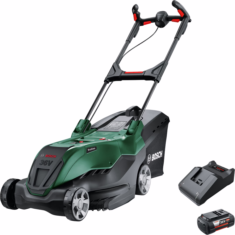 Der Bosch AdvancedRotak punktet mit leisem Betrieb, ergonomischen Griffen und hohem Mähkomfort für anspruchsvolle Gartenbesitzer. (© Bosch)