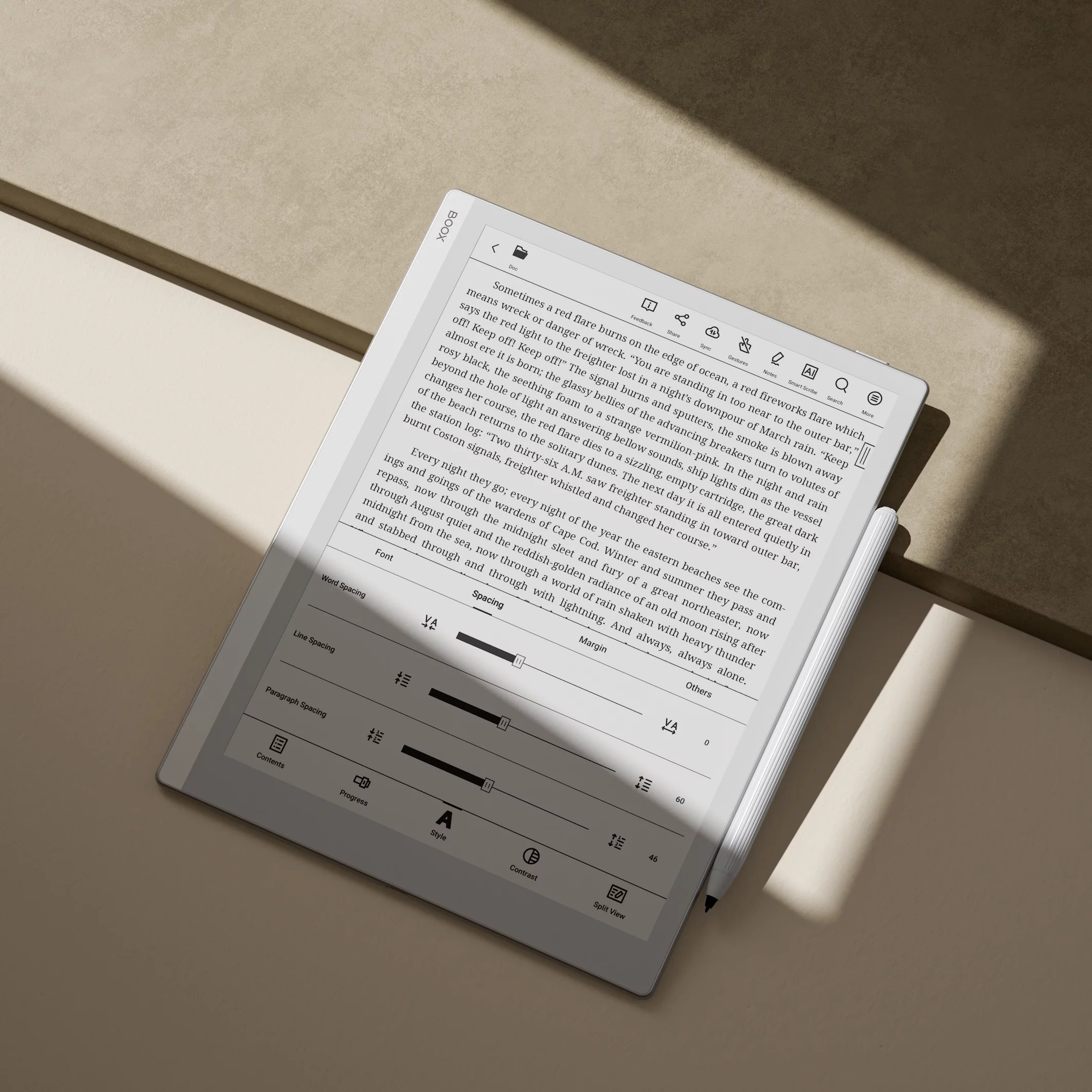 Blendfreies 10.3-Zoll-E-Ink-Display – detailgenau und - selbst bei herbstlicher Abendsonne - perfekt ablesbar (C) BOOX