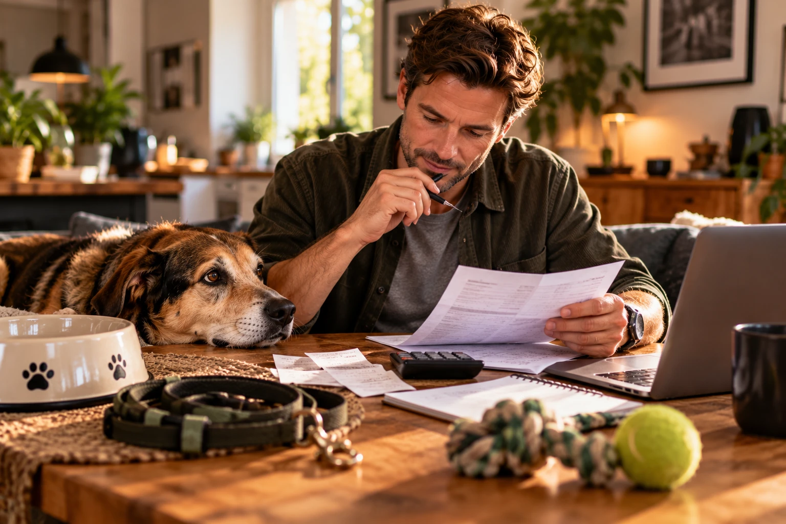 Futter, Ausstattung, Versicherung und Tierarzt: Die Anschaffung ist nur der Anfang. Ein Hund bringt laufende und manchmal überraschend hohe Kosten mit sich. (KI-generiert)