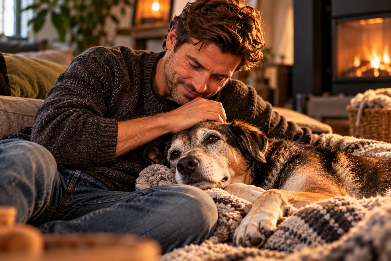 Aus dem aktiven Begleiter wird irgendwann ein Senior. Gerade dann braucht dein Hund möglicherweise mehr Rücksicht, Unterstützung und Fürsorge. (KI-generiert)
