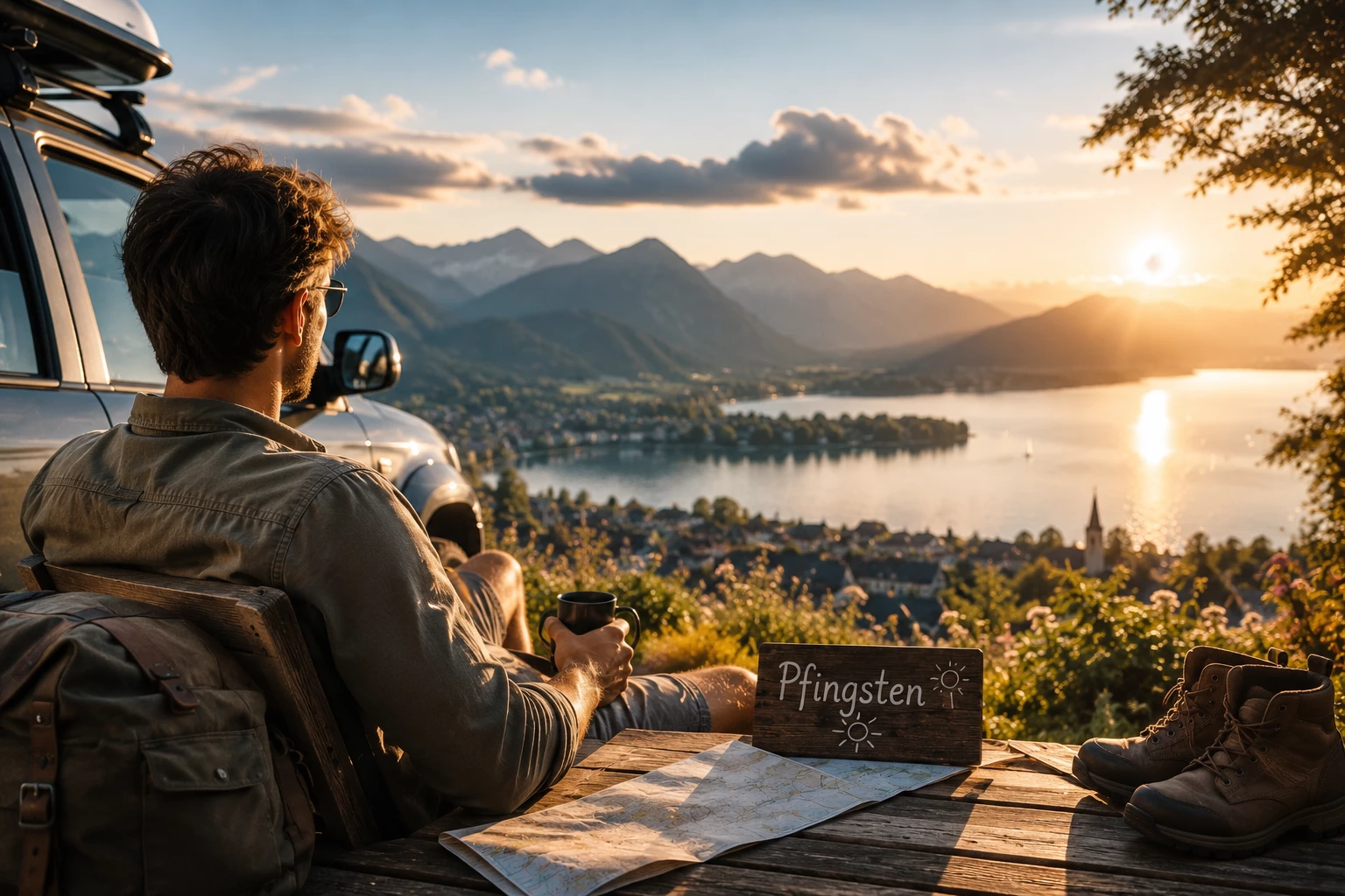Pfingsten 2026: Schon ein kurzer Roadtrip kann sich wie eine kleine Auszeit vom Alltag anfühlen. (KI-generiert)