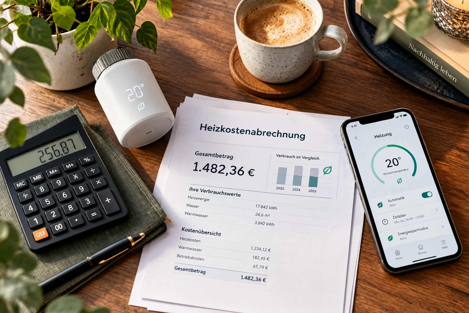 Was bringt smartes Heizen finanziell? Erst der Vergleich von Anschaffungskosten, bisherigem Verbrauch und realistischer Energieersparnis zeigt, wann sich ein intelligentes Thermostat tatsächlich amortisieren kann. (KI-generiert)