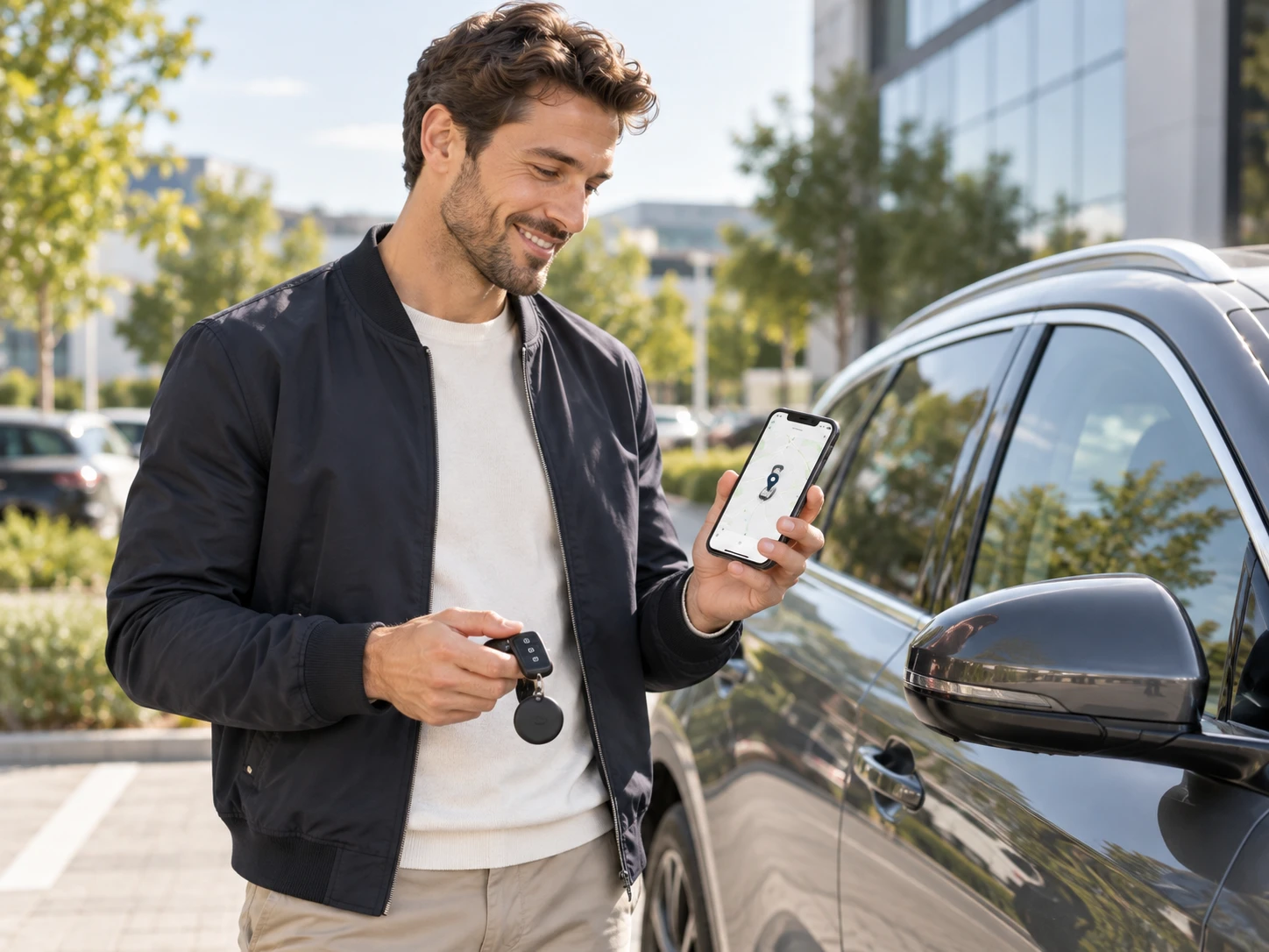 Beim Auto kann ein klassischer GPS-Tracker Vorteile haben, wenn die Standortübertragung möglichst unabhängig von Smartphones in der Umgebung funktionieren soll. (KI-generiert)