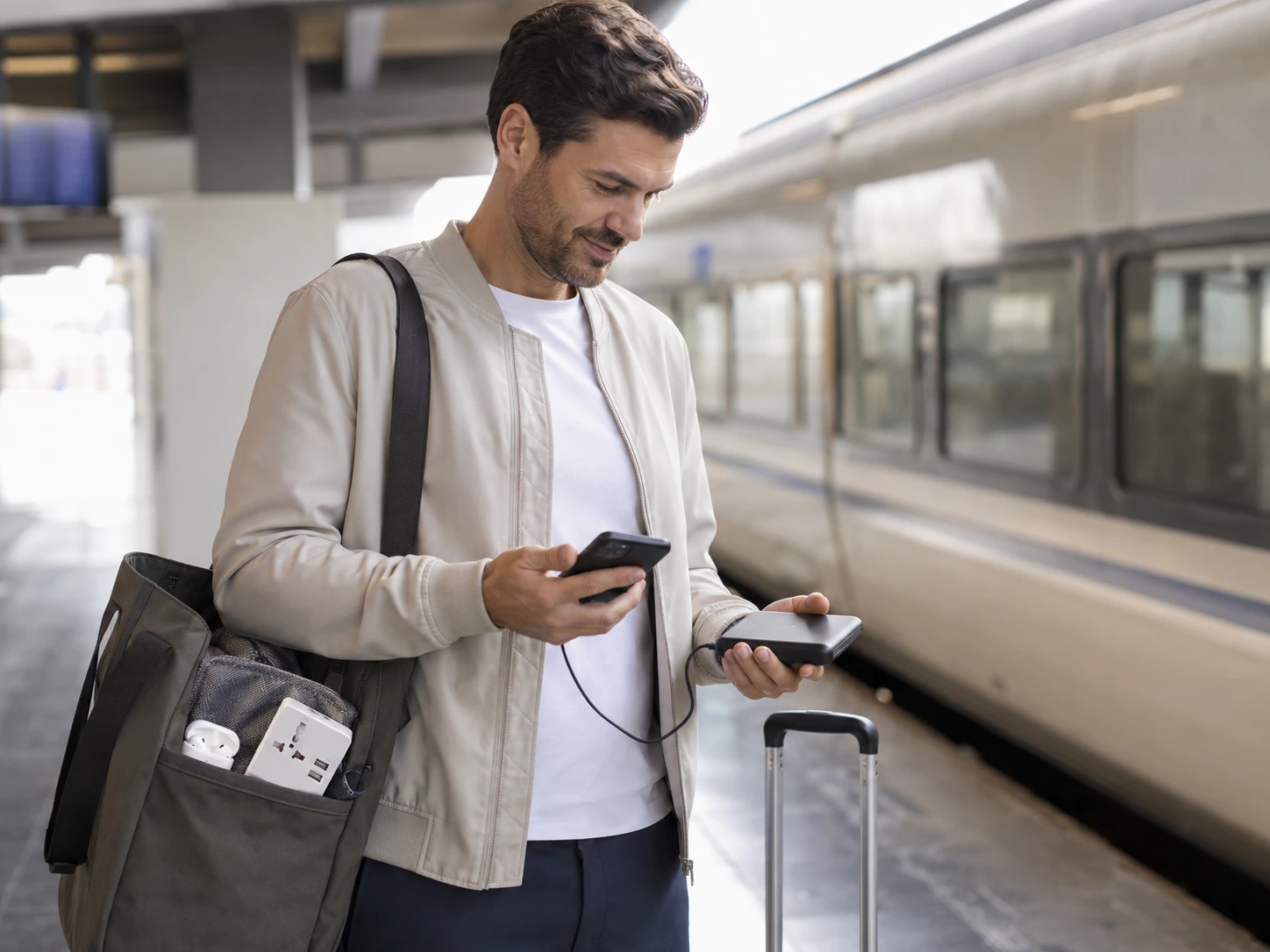 Mit den passenden Gadgets wir deine Reise viel komfortabler. (Bild KI generiert)