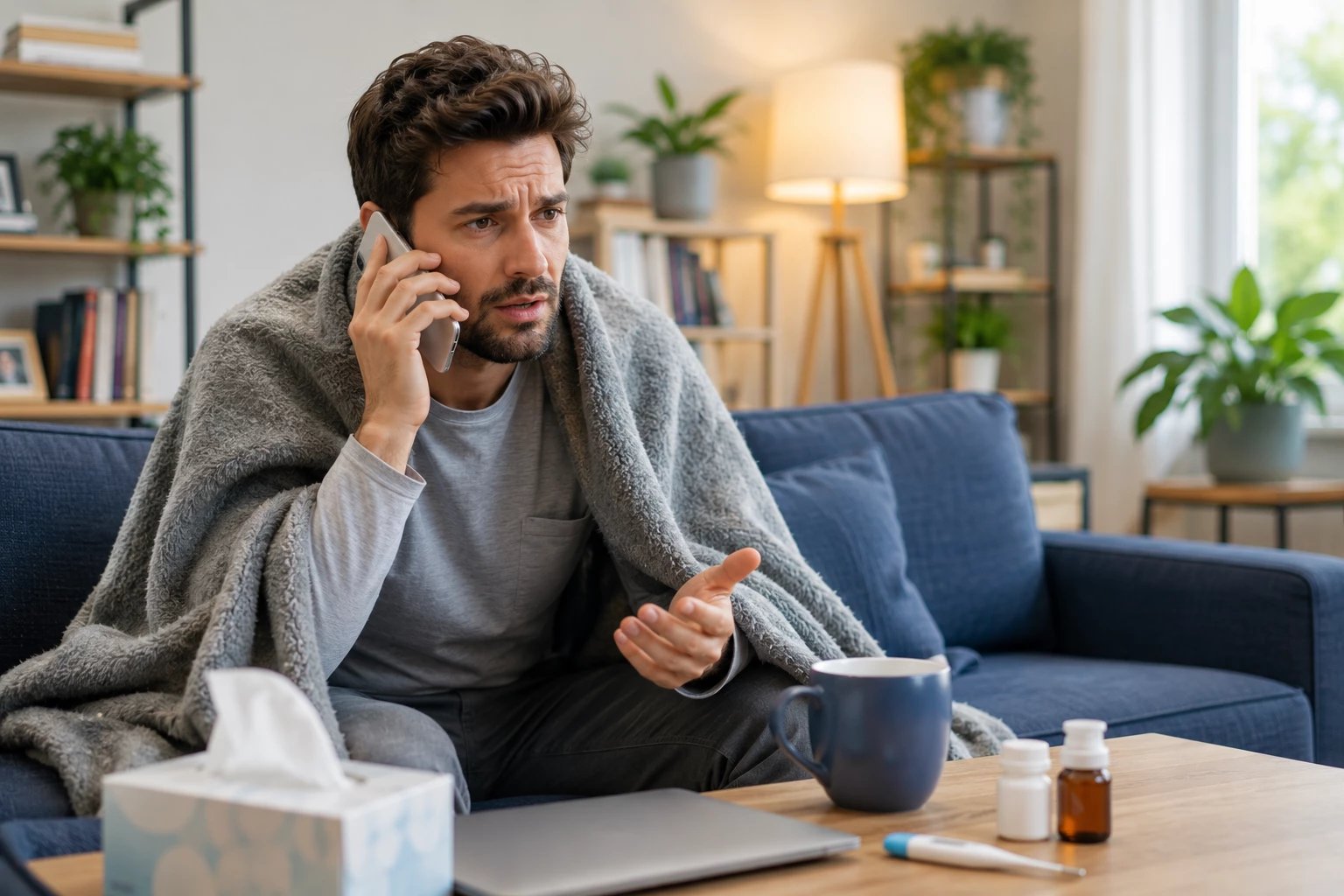 Die telefonische Krankschreibung könnte künftig eingeschränkt oder abgeschafft werden. Erkrankte müssten dann häufiger persönlich eine Arztpraxis aufsuchen. (KI-generiert)