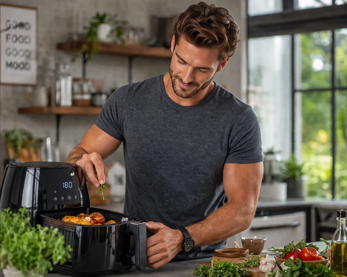 Wenig Aufwand, viel Geschmack: So einfach funktioniert moderne Küche mit dem Air Fryer. (KI-generiert)