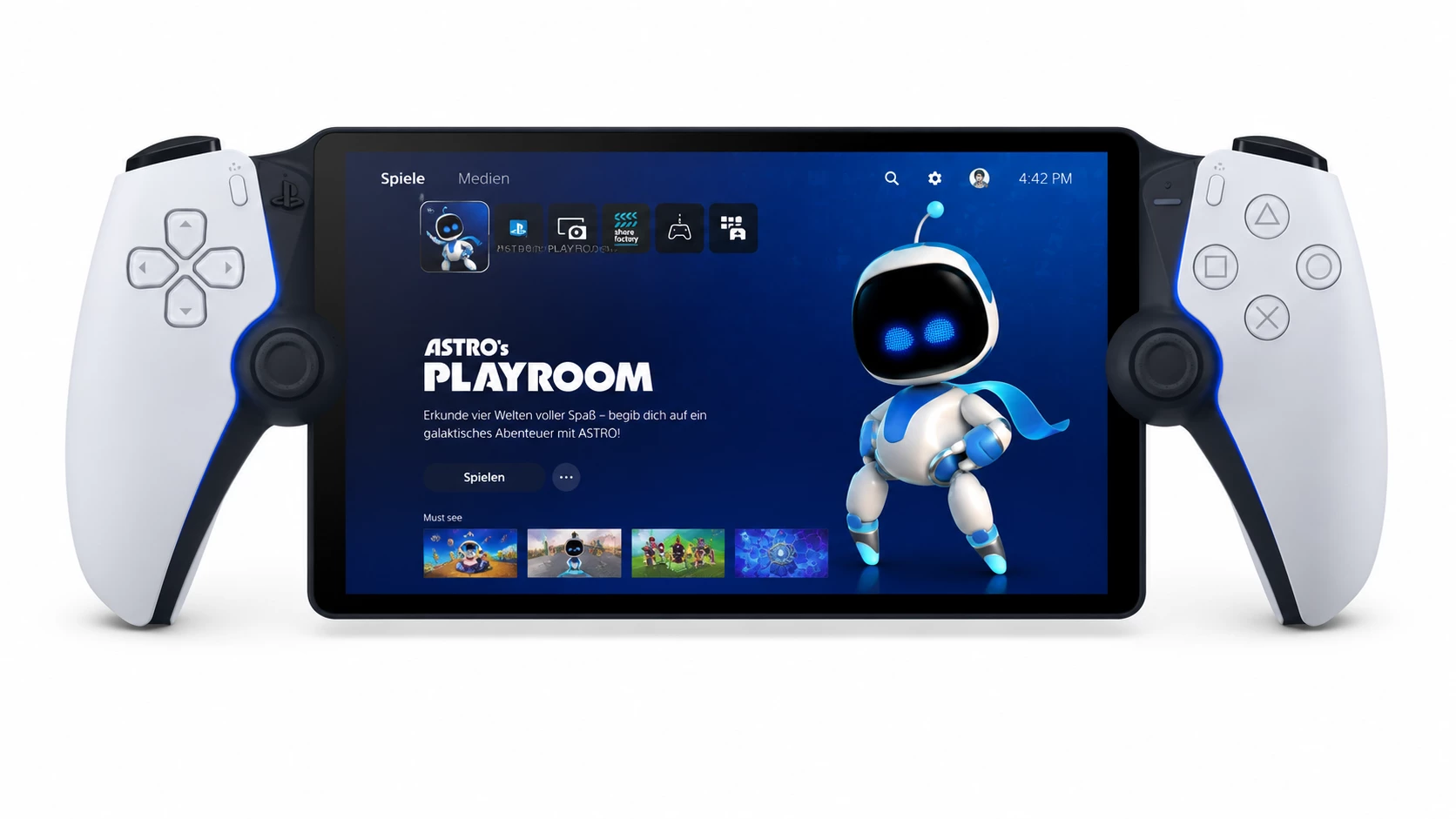 Die PlayStation Portal erweitert die PlayStation 5 um komfortables Remote Play und ermöglicht Gaming im ganzen Zuhause auf einem großen Display. (KI-generiert)