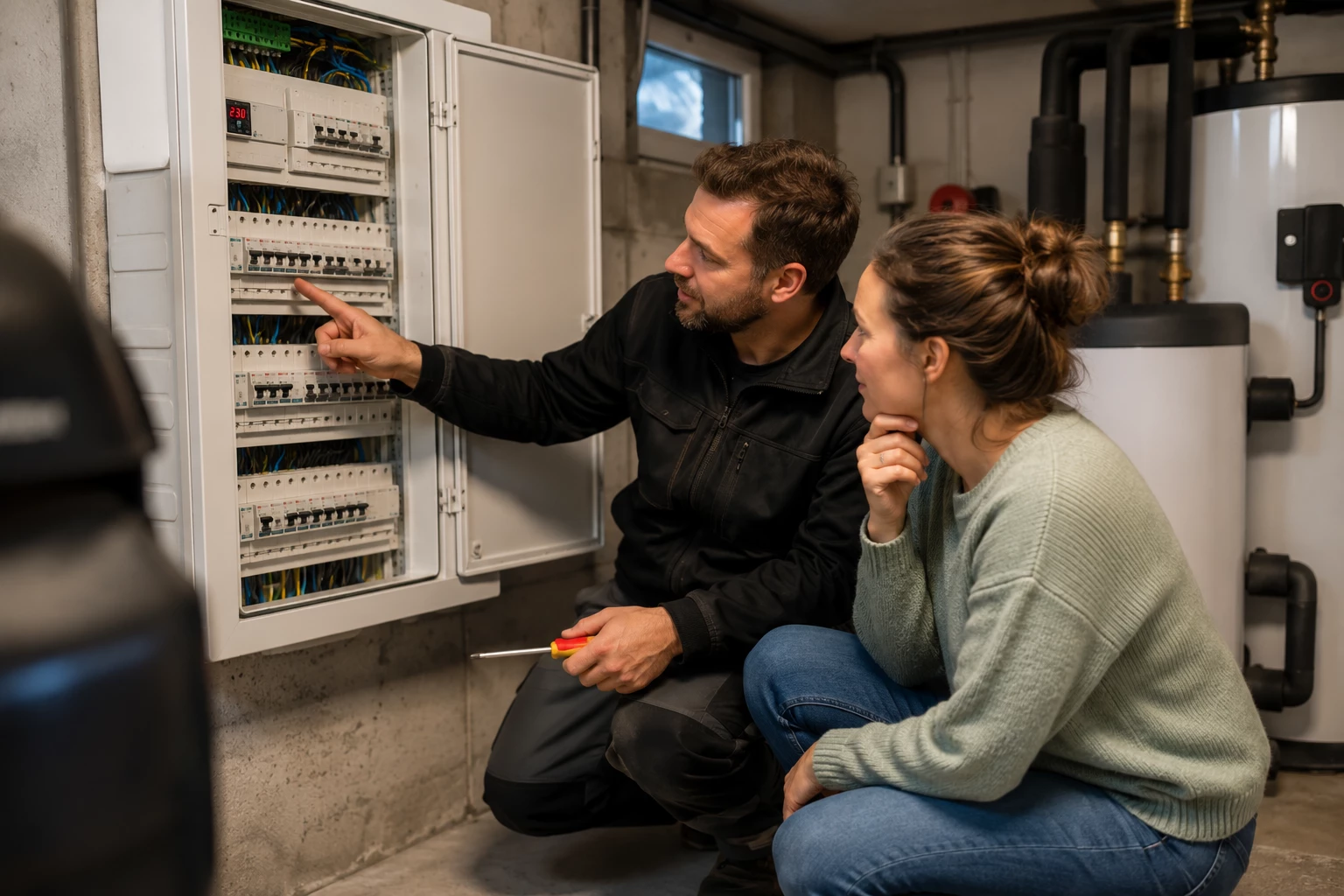 Vor der Installation lohnt sich ein Blick in den Stromverteiler – ein Fachbetrieb kann die Voraussetzungen prüfen. (KI-generiert)