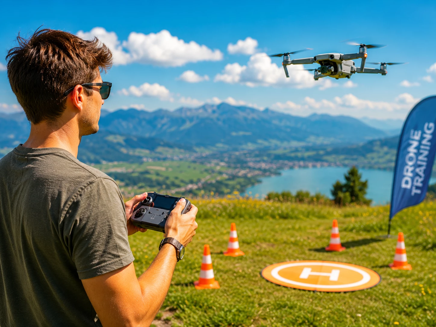 Drohne fliegen lernen leicht gemacht: Viele aktuelle Modelle unterstützen Anfänger mit automatischen Flughilfen und intelligenter Hinderniserkennung. (KI-generiert)