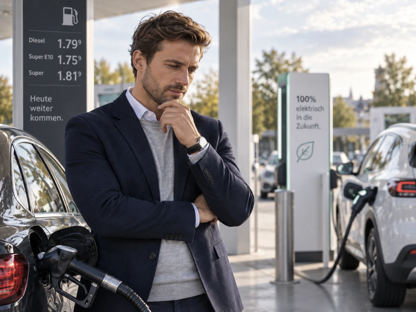 Verbrenner, E-Auto, CO₂-Preis und Energieversorgung: Die AfD würde bei Mobilität und Energie einen deutlichen Kurswechsel einleiten. (KI-generiert)