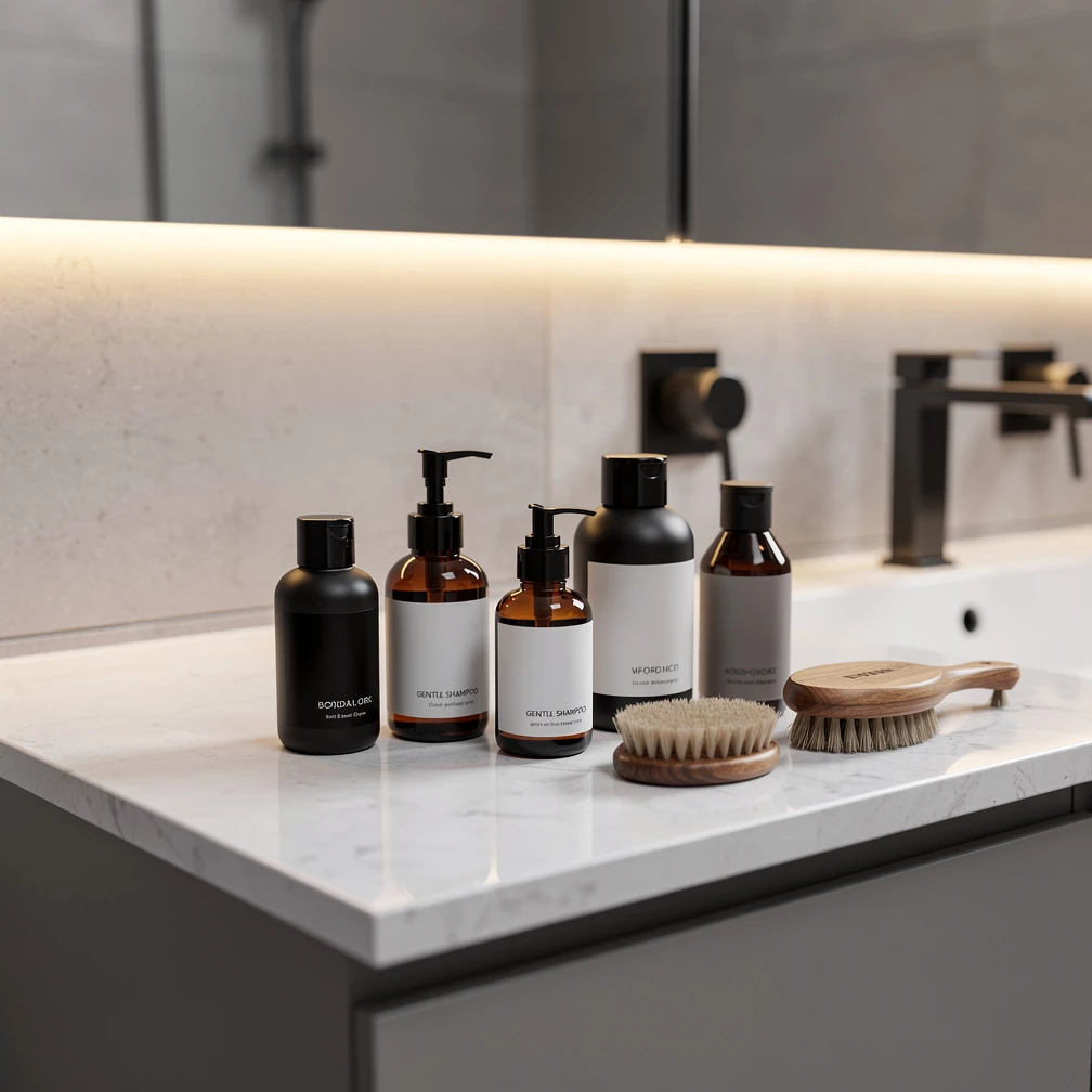 Bartpflege-Produkte im Überblick – von Bartöl bis Bürste für eine gesunde Haut unter dem Bart (KI-generiert)