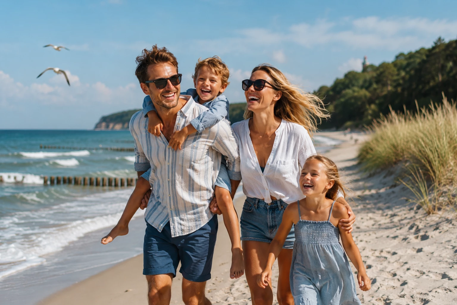 Breite Sandstrände, frische Meeresluft und familienfreundliche Badeorte machen die polnische Ostsee zu einem echten Preis-Leistungs-Tipp für den Sommerurlaub. (KI-generiert)