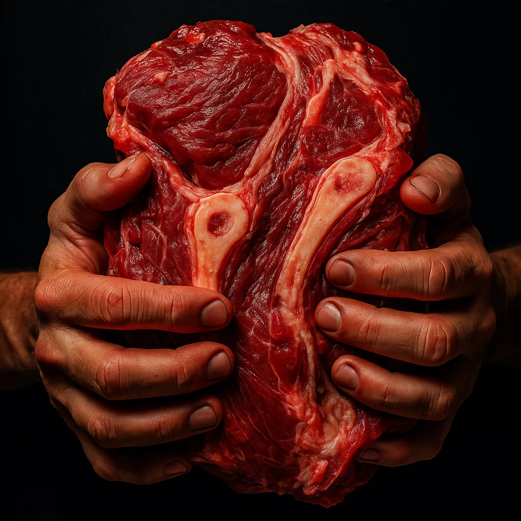 Rotes rohes Fleisch ist ein großer Bestandteil der Diät.