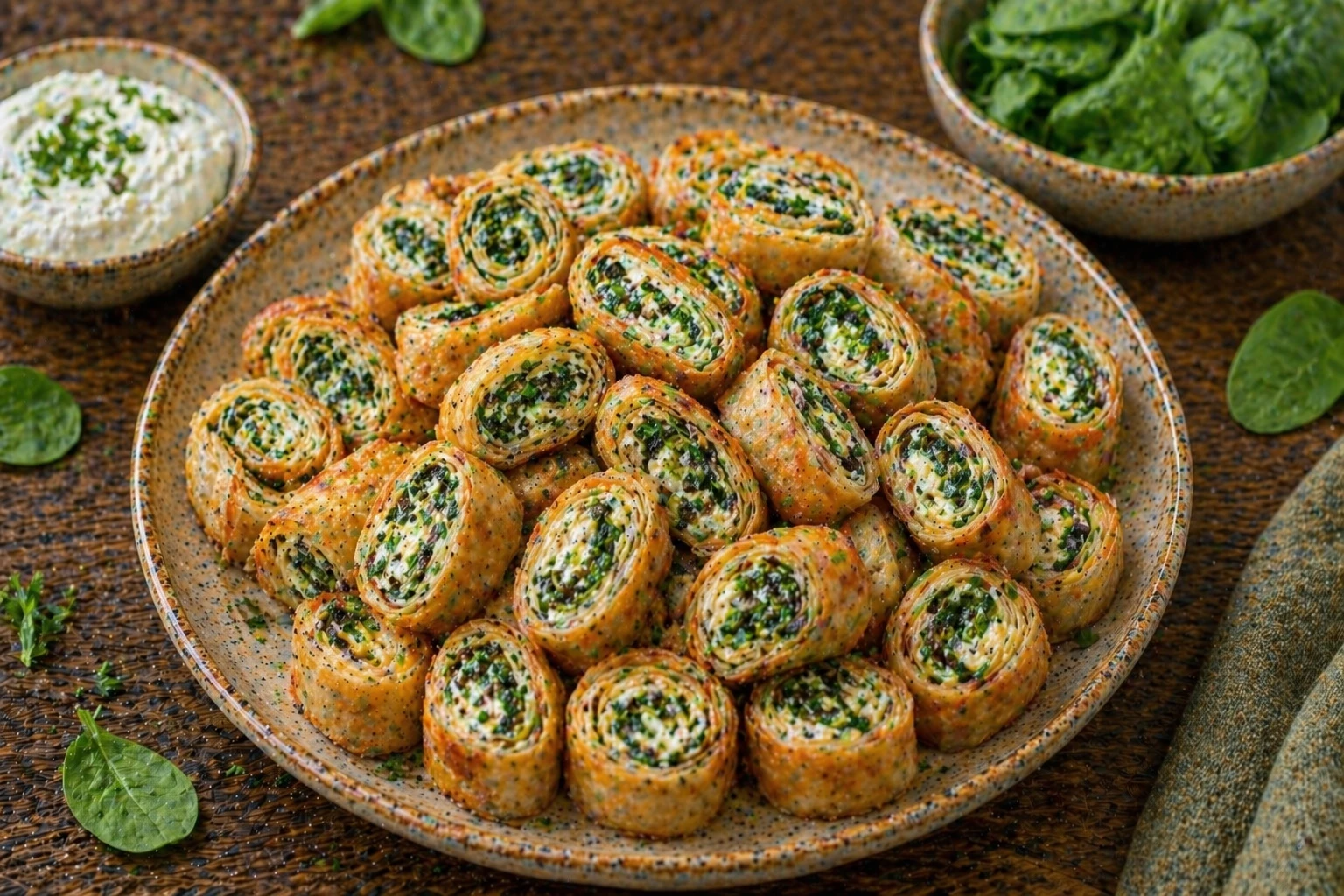 Knusprige Wrap-Röllchen mit Spinat und Frischkäse Air Fryer.webp