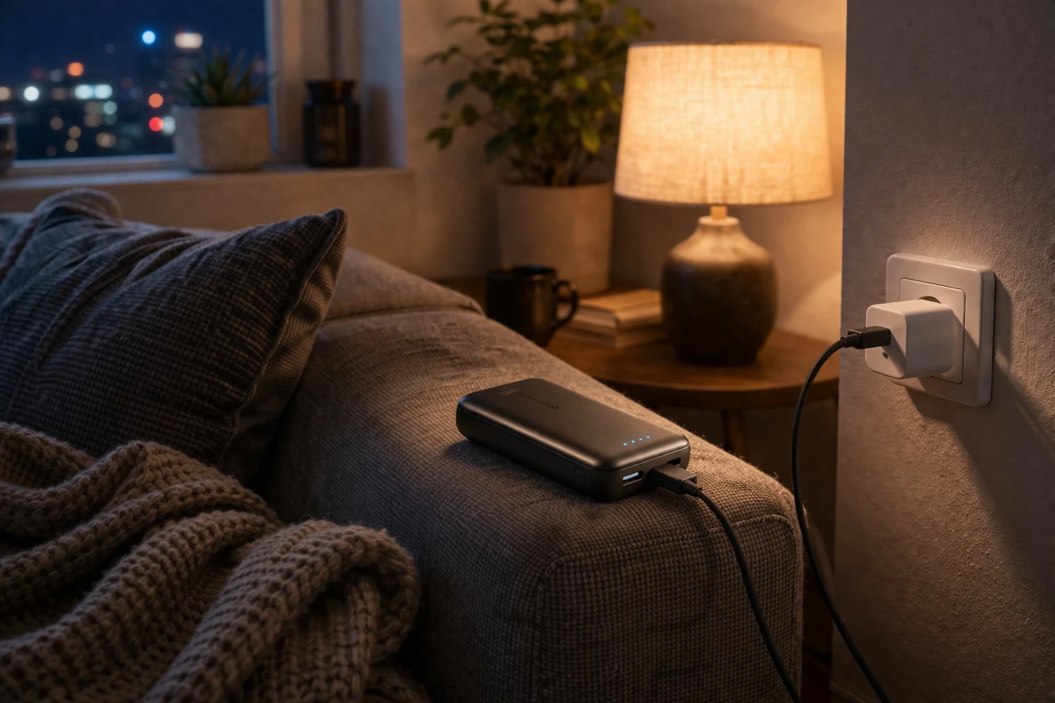 Über Nacht beladen, tagsüber unabhängig bleiben: Eine gute Powerbank gehört zur Reisevorbereitung wie Reisepass und Ticket (KI-generiert)