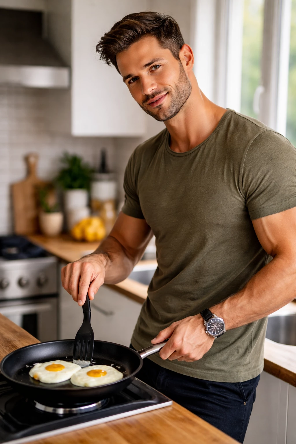 Proteinreich in den Tag: Eine ausgewogene Ernährung liefert deinem Körper die Bausteine, die er für Energie und Leistungsfähigkeit braucht. (KI-generiert)