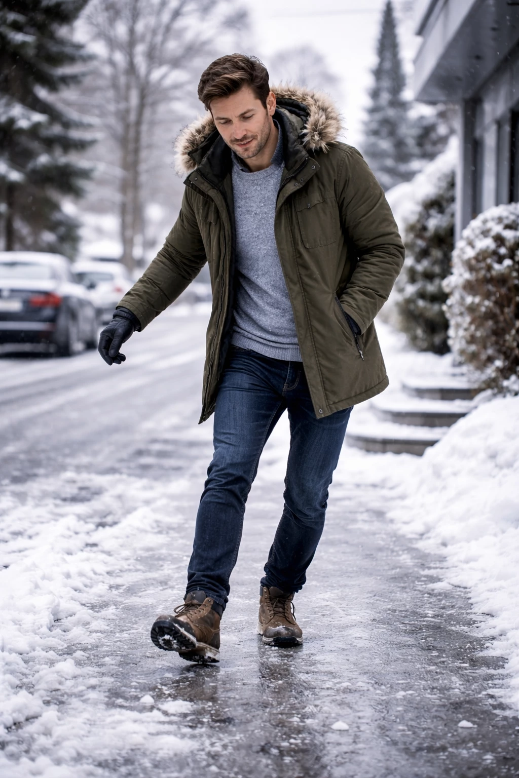 Glatteis ist oft kaum sichtbar. Kleine Schritte, rutschfeste Schuhe und ein ruhiges Tempo reduzieren das Sturzrisiko deutlich.