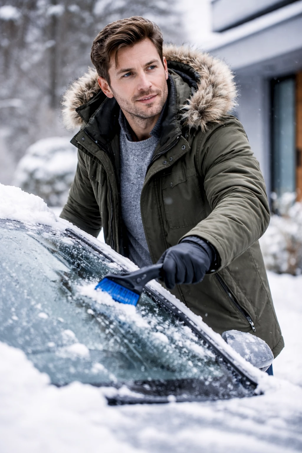 Vor der Fahrt müssen Scheiben, Spiegel und Dach schnee- und eisfrei sein. Eingeschränkte Sicht kann gefährlich werden und Probleme mit der Versicherung verursachen.
