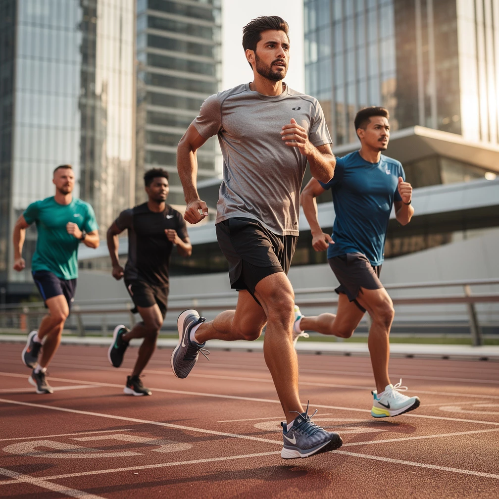 Gemeinsam läuft’s leichter: Joggen in der Gruppe motiviert und bringt gleichzeitig mehr Spaß in die Routine (KI-generiert)