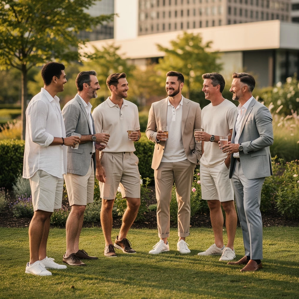 Moderne Sommermode im urbanen Grün