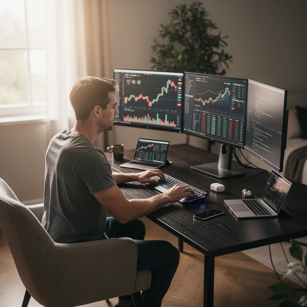 Nebenjob sinnvoll nutzen: Wer zusätzlich verdientes Geld regelmäßig in ETFs investiert, baut sich langfristig Vermögen auf. (KI-generiert)