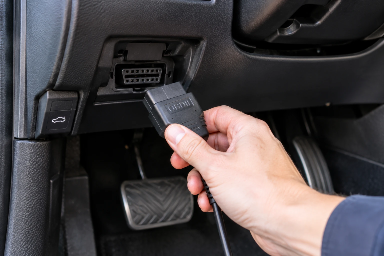 Einfach einstecken und auslesen: Über die OBD2-Schnittstelle lassen sich gespeicherte Fehlercodes des Autos abrufen.