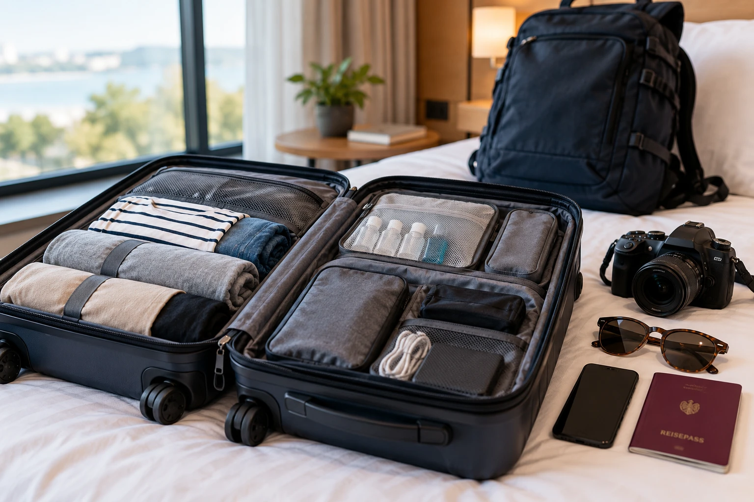 Organisiertes Kofferpacken (Bild KI generiert).webp