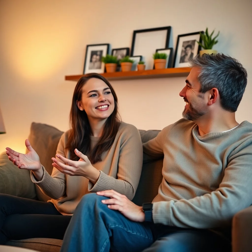 Positive Paarkommunikation im Wohnzimmer