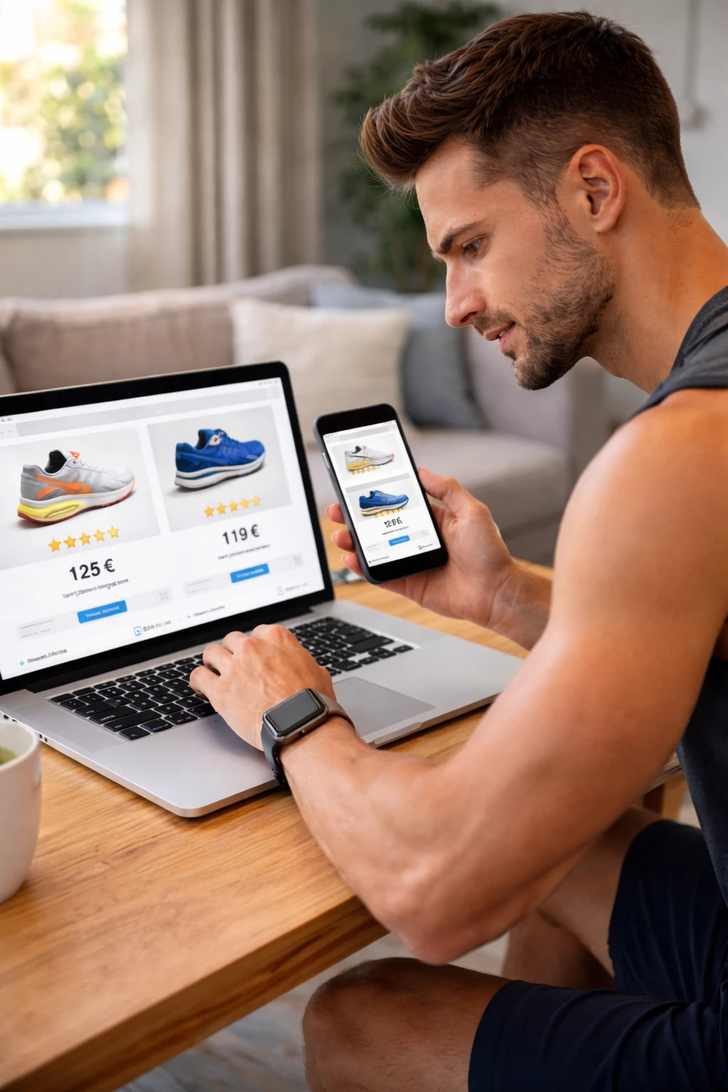 Smart shoppen: Wer Preise vergleicht, findet oft bessere Deals und genau das Modell, das wirklich passt (KI-generiert)