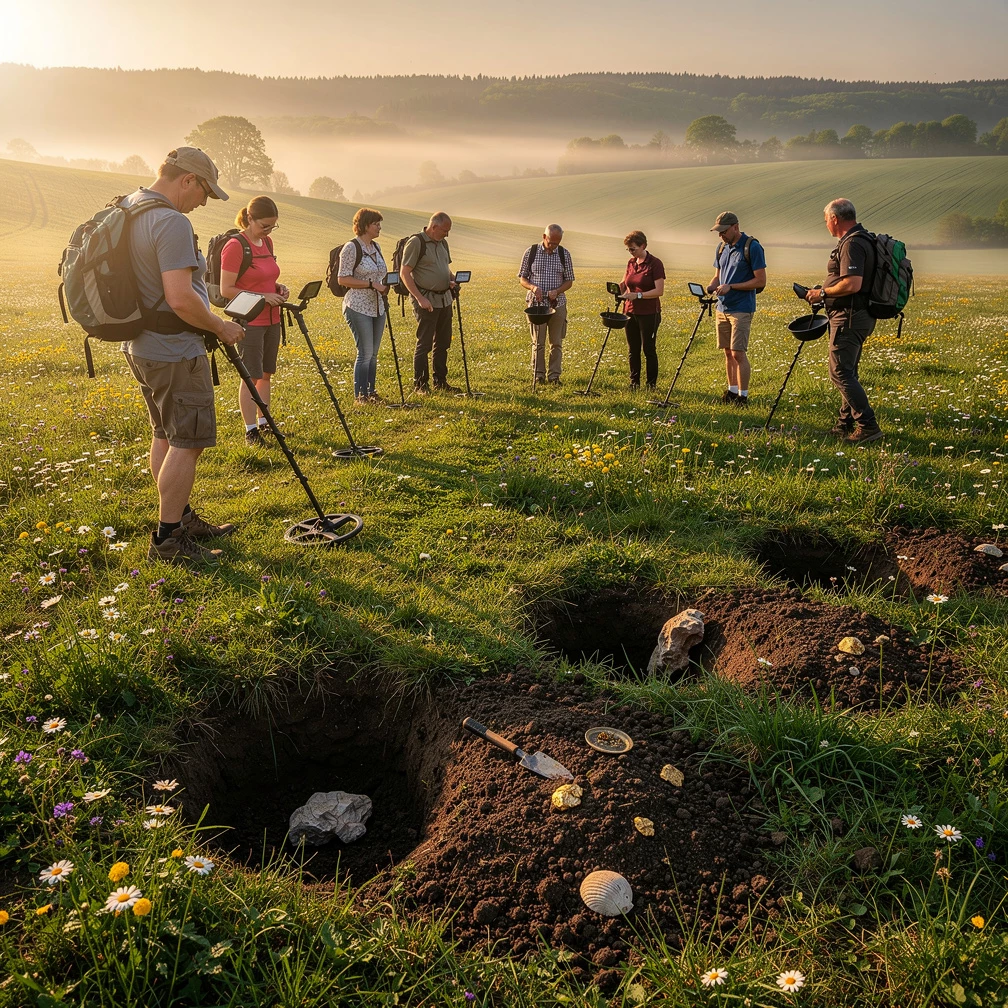 Die Suche mit Metalldetektoren ist in vielen Regionen Deutschlands nur unter bestimmten gesetzlichen Voraussetzungen erlaubt. Historische oder archäologisch bedeutende Funde dürfen nicht einfach mitgenommen werden. (KI-generiert)