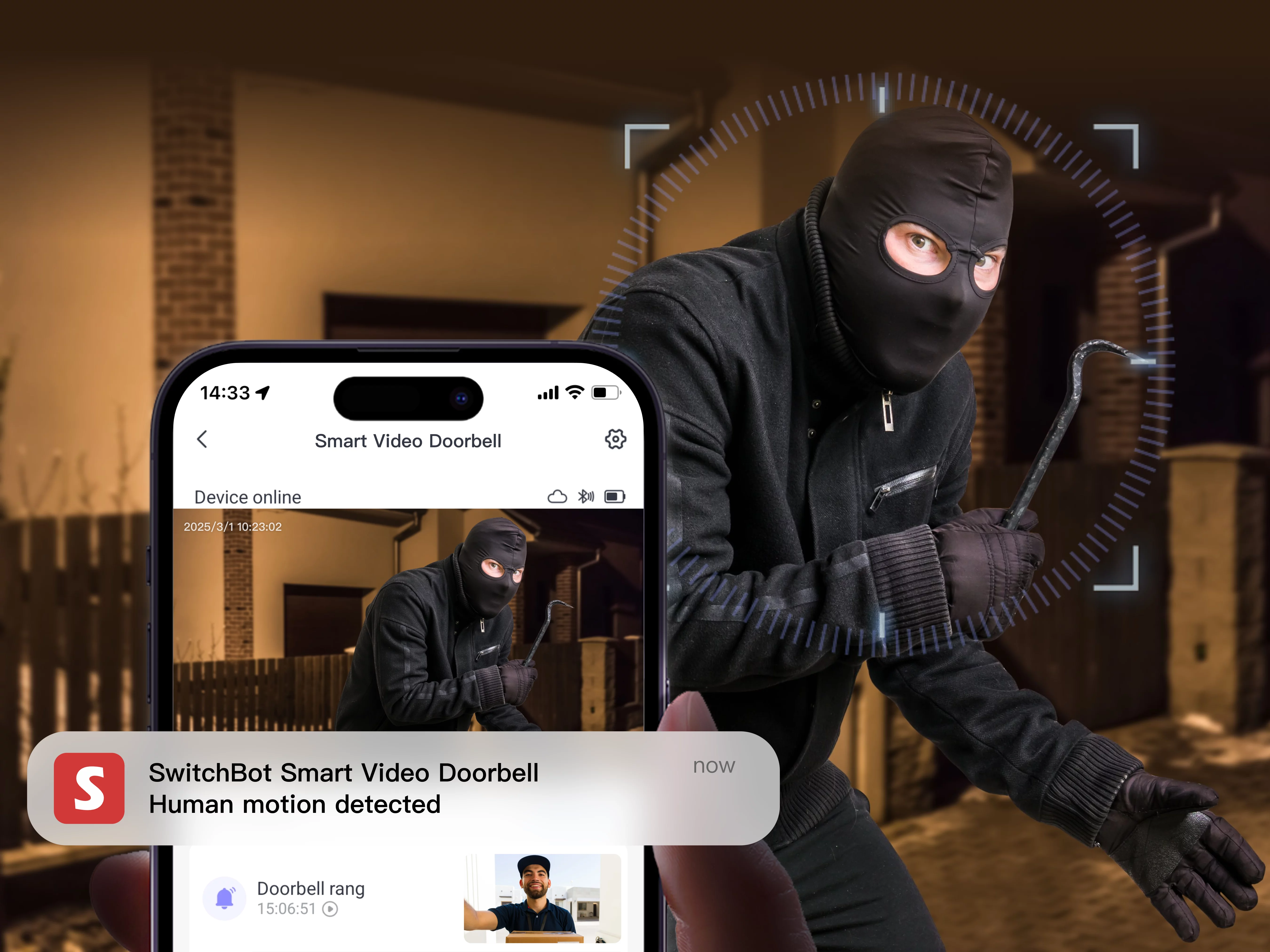 Die Switchbot Video Doorbell hilft dabei, dein zuhause zu schützen.