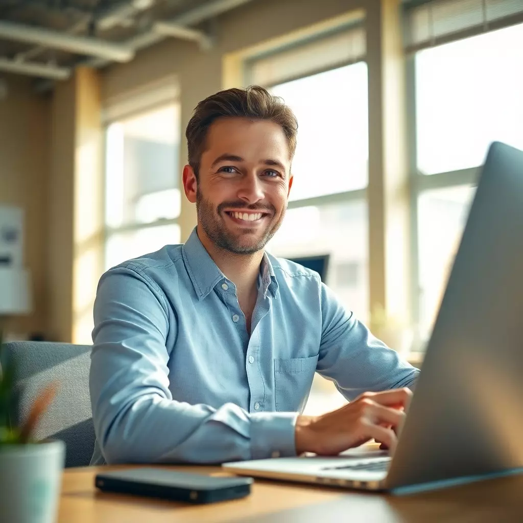 Wacher Mann, voll im Fokus, netter sympathischer Typ, mit Energie