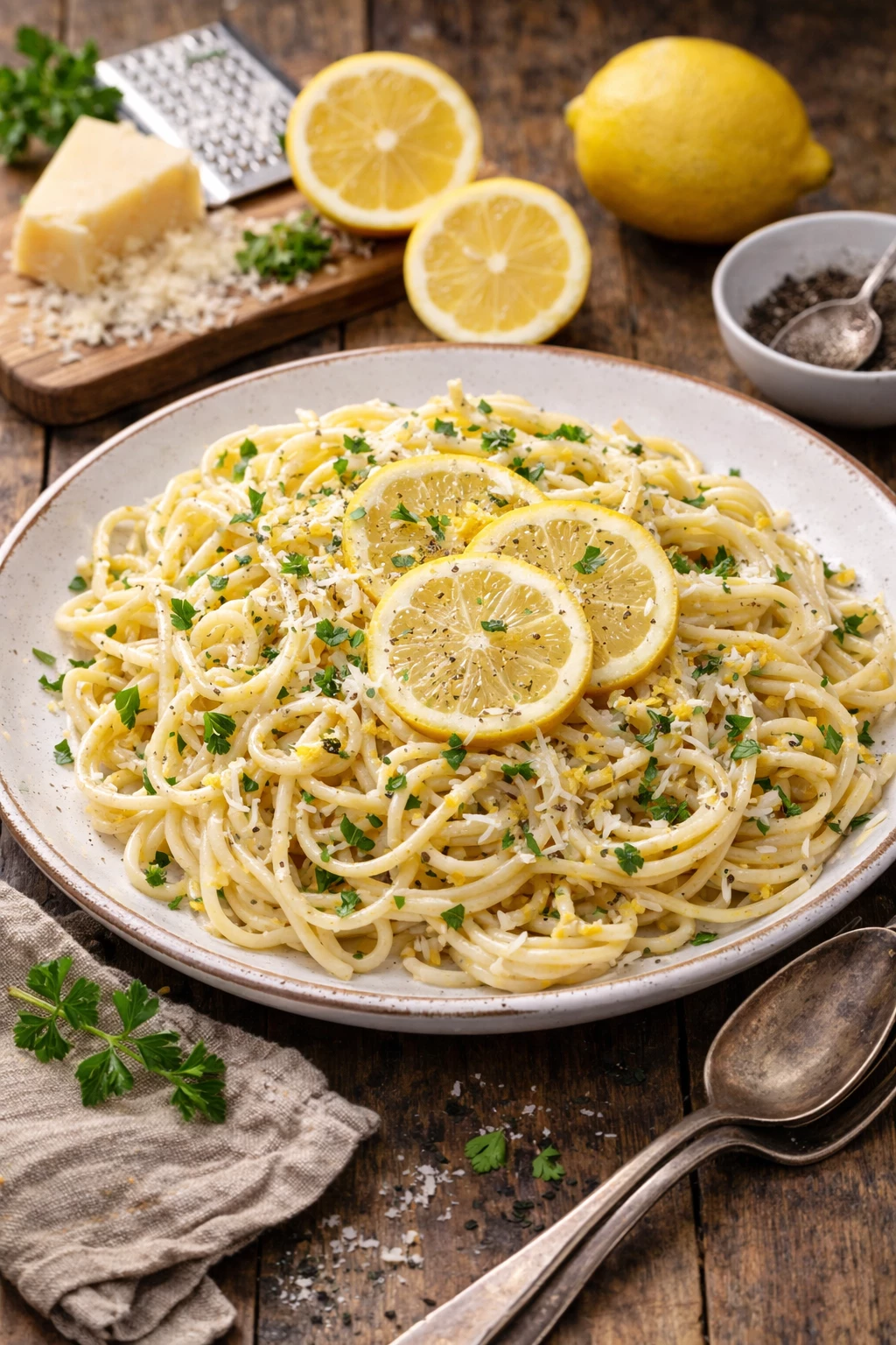 Sommerlich-frisch mit zitroniger Note: Diese Pasta ist in 20 Minuten fertig und schmeckt nach Sonne. (KI-generiert)