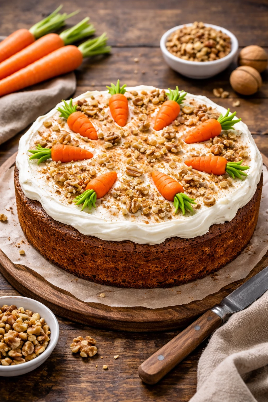 Saftig, würzig und herrlich cremig: Dieser Karottenkuchen gehört einfach zu Ostern dazu. (KI-generiert)