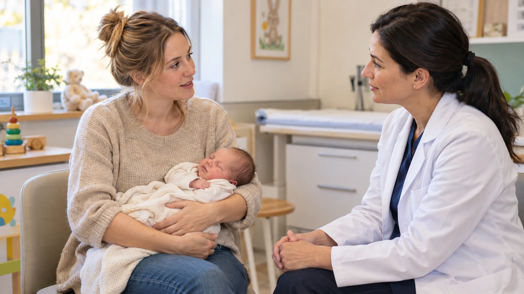 Für Babys empfiehlt die STIKO in ihrer ersten RSV-Saison eine Prophylaxe mit fertigen Antikörpern. Diese ist von einer aktiven Impfung zu unterscheiden. (KI-generiert)