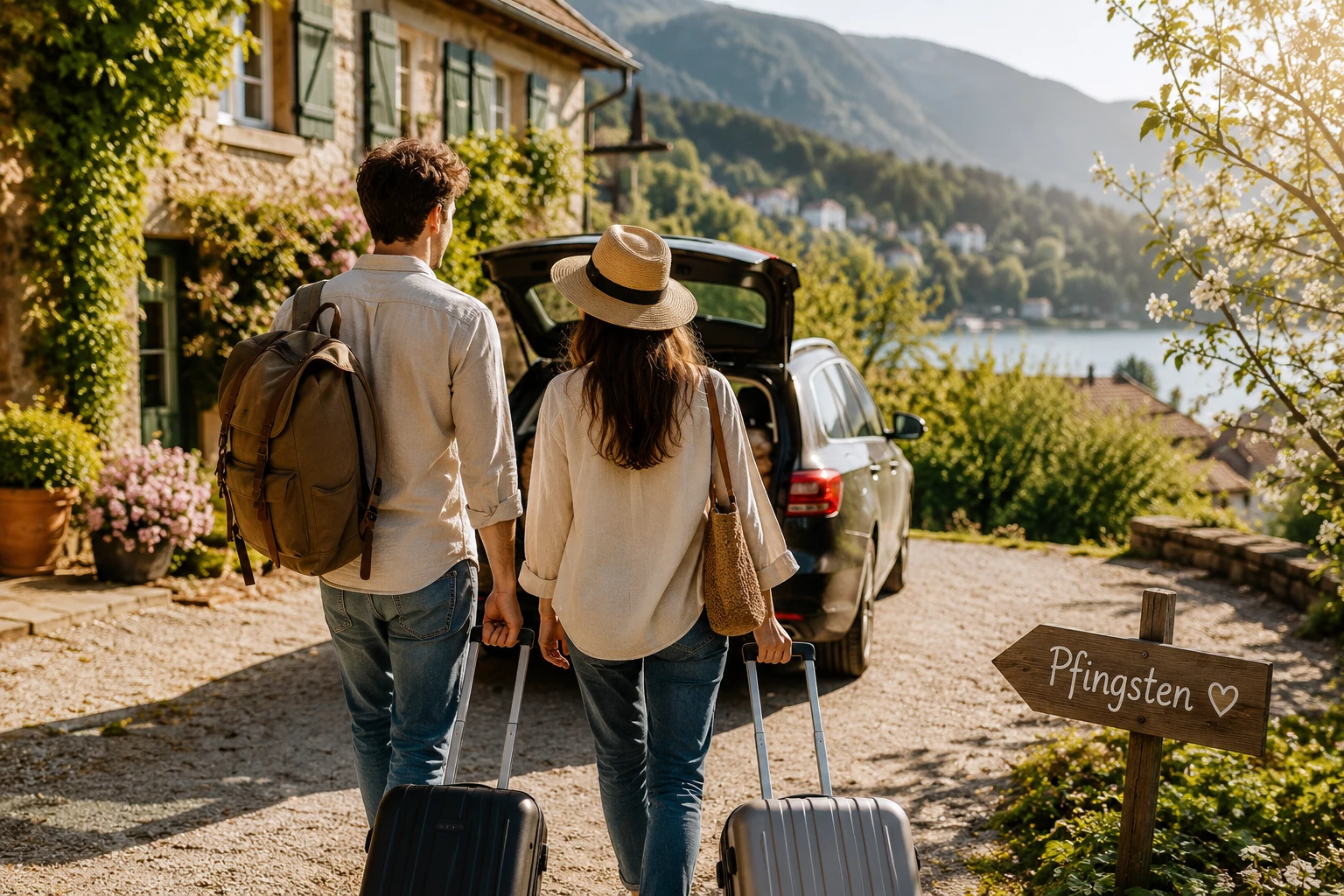 Pfingsten eignet sich perfekt für kleine Auszeiten, spontane Roadtrips und romantische Kurzurlaube. (KI-generiert)