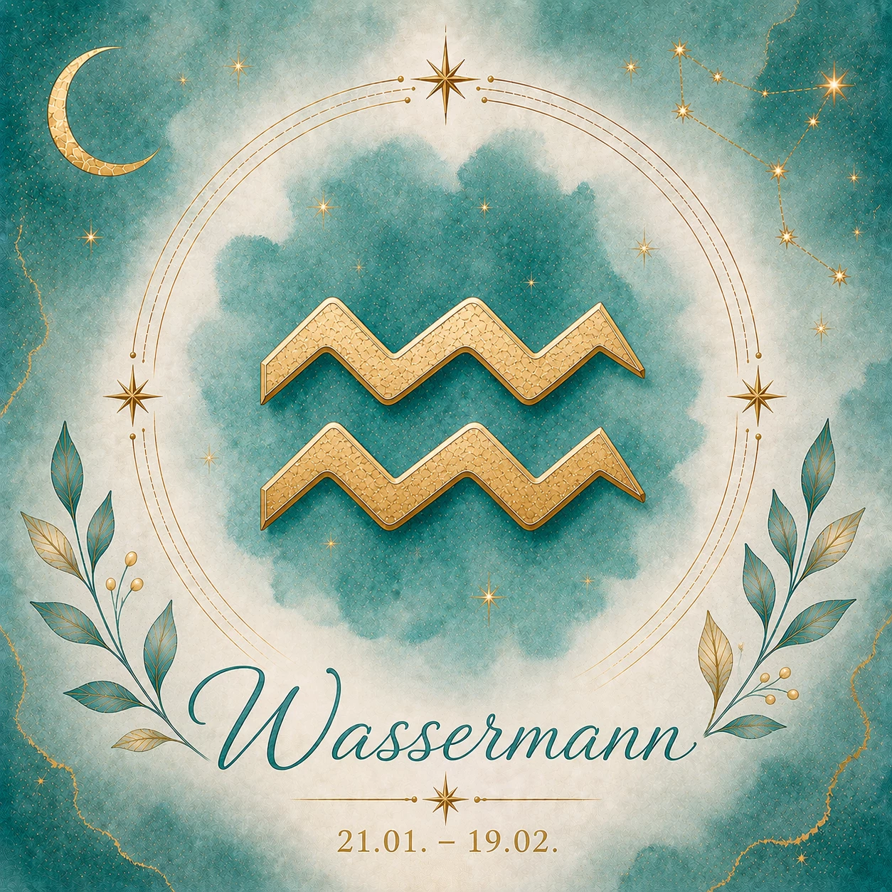 Wassermann: Das Sternzeichen Wassermann symbolisiert Individualität, Innovation und einen freien Geist. (KI-generiert)