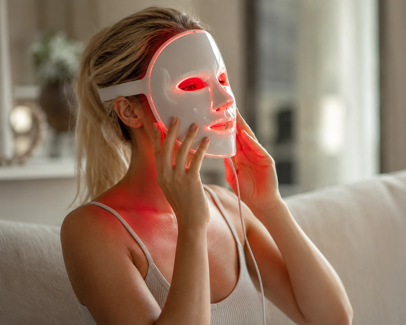 Rotlichtmasken gehören 2026 zu den größten Wellness- und Beauty-Trends. Viele Nutzerinnen integrieren die Anwendung fest in ihre tägliche Selfcare-Routine. (KI-generiert)