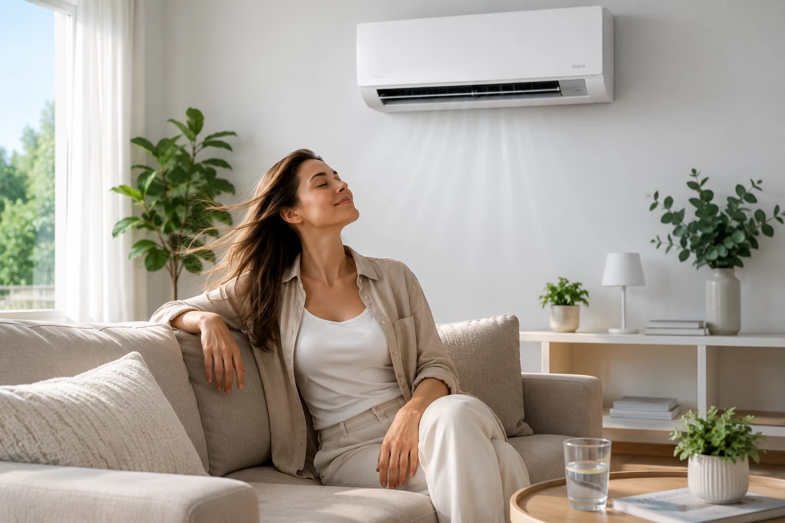 Moderne Klimaanlagen müssen keine Stromfresser sein. Wie hoch die Betriebskosten ausfallen, hängt vor allem von Energieeffizienz, Nutzungsdauer und der eingestellten Temperatur ab. (KI generiert)