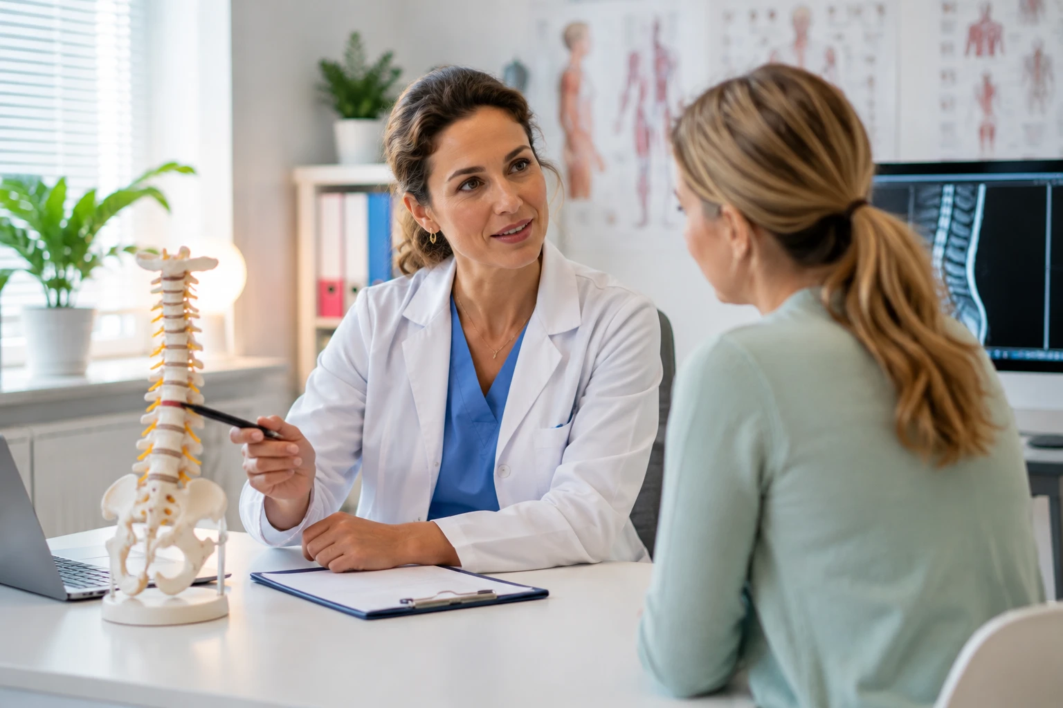 Welche Therapie bei chronischen Rückenschmerzen geeignet ist, hängt von der Ursache und der individuellen Situation ab. (KI-generiert)