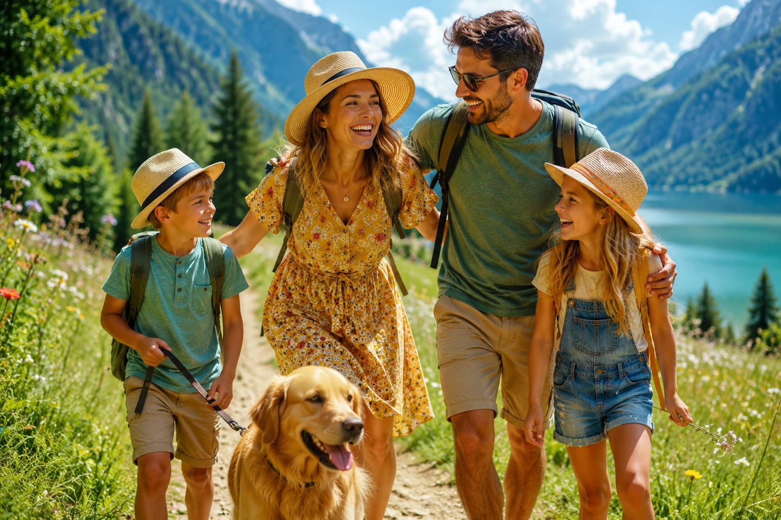 Viele Familien setzen 2026 bewusst auf Natururlaub, gemeinsame Erlebnisse und entspannte Reisen ohne Dauerstress. (KI-generiert)
