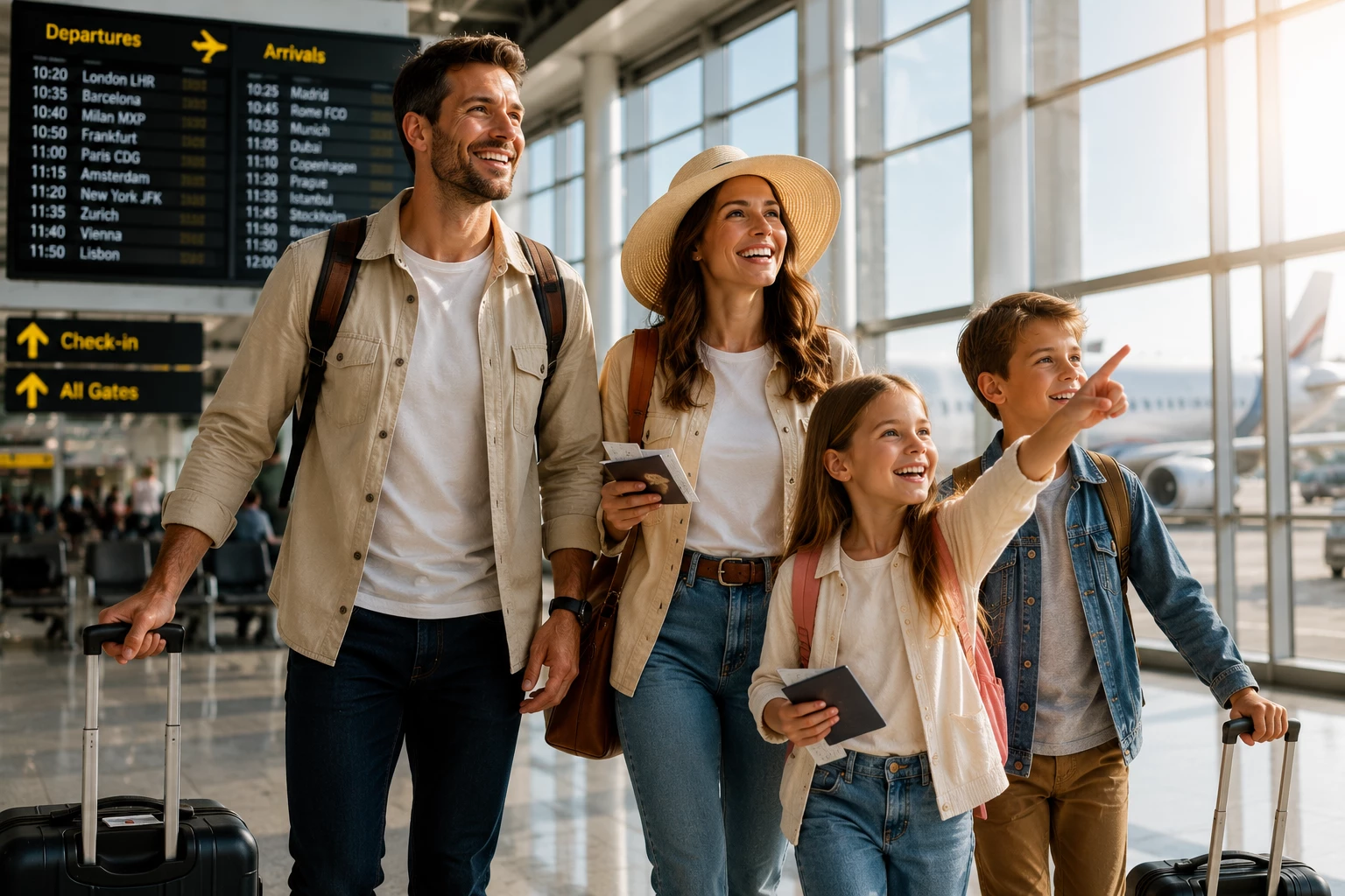 Flexible Abflugorte oder Zwischenstopps können beim Sommerurlaub oft überraschend viel Geld sparen. (KI-generiert)