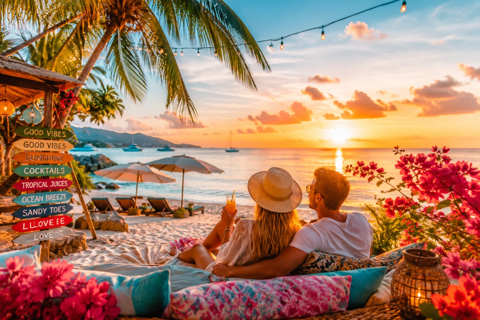 Fernweh garantiert: Traumhafte Strände, türkisblaues Meer und entspannte Urlaubsmomente machen Lust auf den nächsten Last-Minute-Sommerurlaub. (KI-generiert)
