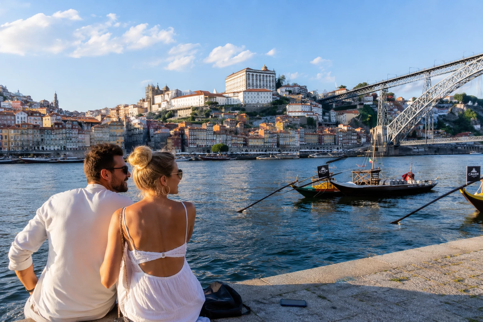 Bunte Häuser, historische Brücken und der Douro machen Porto zu einem der schönsten und gleichzeitig überraschend günstigen Reiseziele Europas. (KI-generiert)