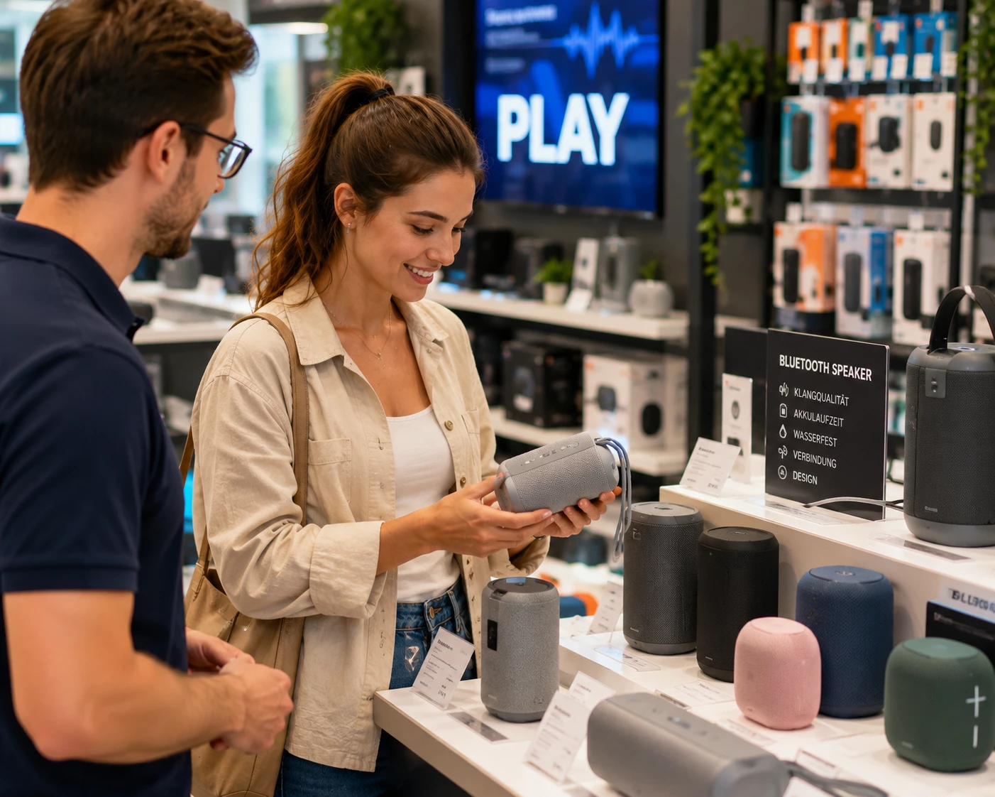 Klang, Akkulaufzeit, Wasserschutz oder Größe? Wer vor dem Kauf die eigenen Bedürfnisse kennt, findet deutlich leichter die passende Bluetooth-Box für Alltag und Urlaub. (KI-generiert)