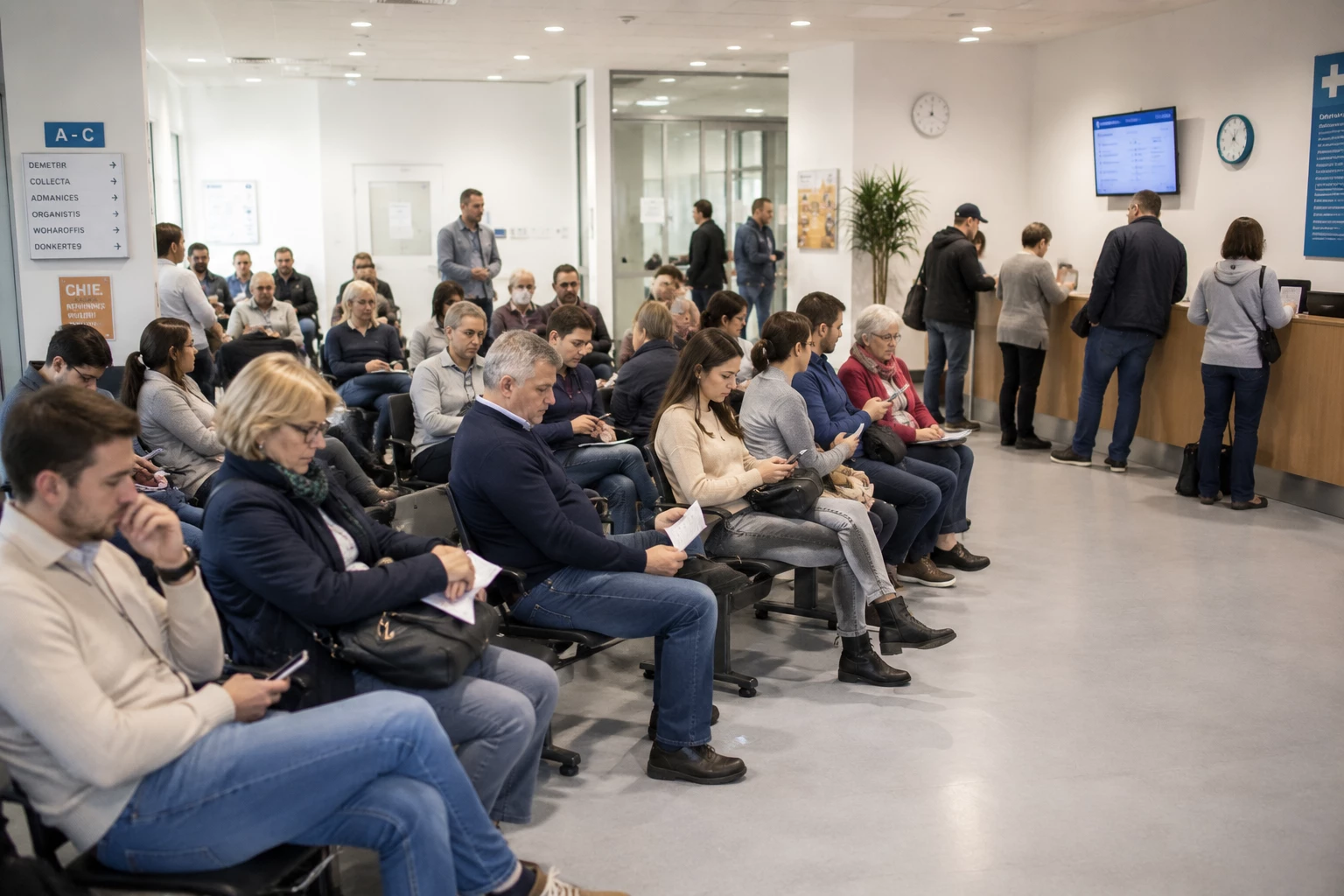 Volle Wartezimmer könnten bei einer allgemeinen Attestpflicht ab dem ersten Krankheitstag häufiger werden. Ärzteverbände warnen bereits vor einer zusätzlichen Belastung der Praxen. (KI-generiert)