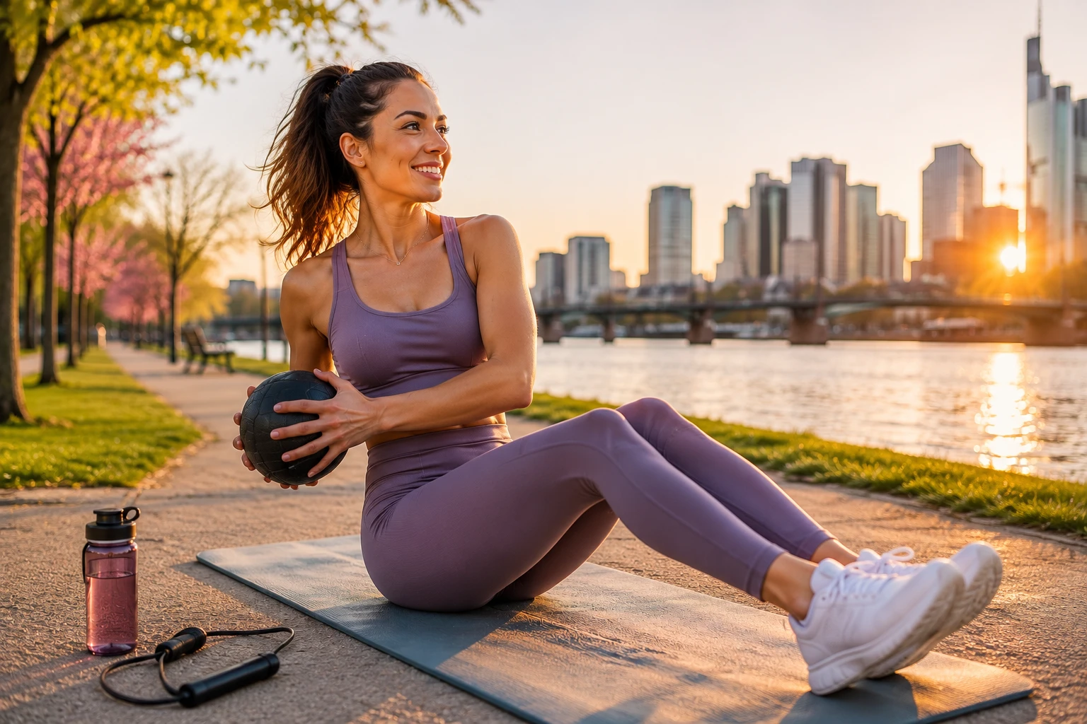 Für echte Gesamtfitness zählt mehr als Ausdauer: Ergänzendes Kraft- und Stabilitätstraining macht dein Bewegungsprogramm vielseitiger. (KI-generiert)