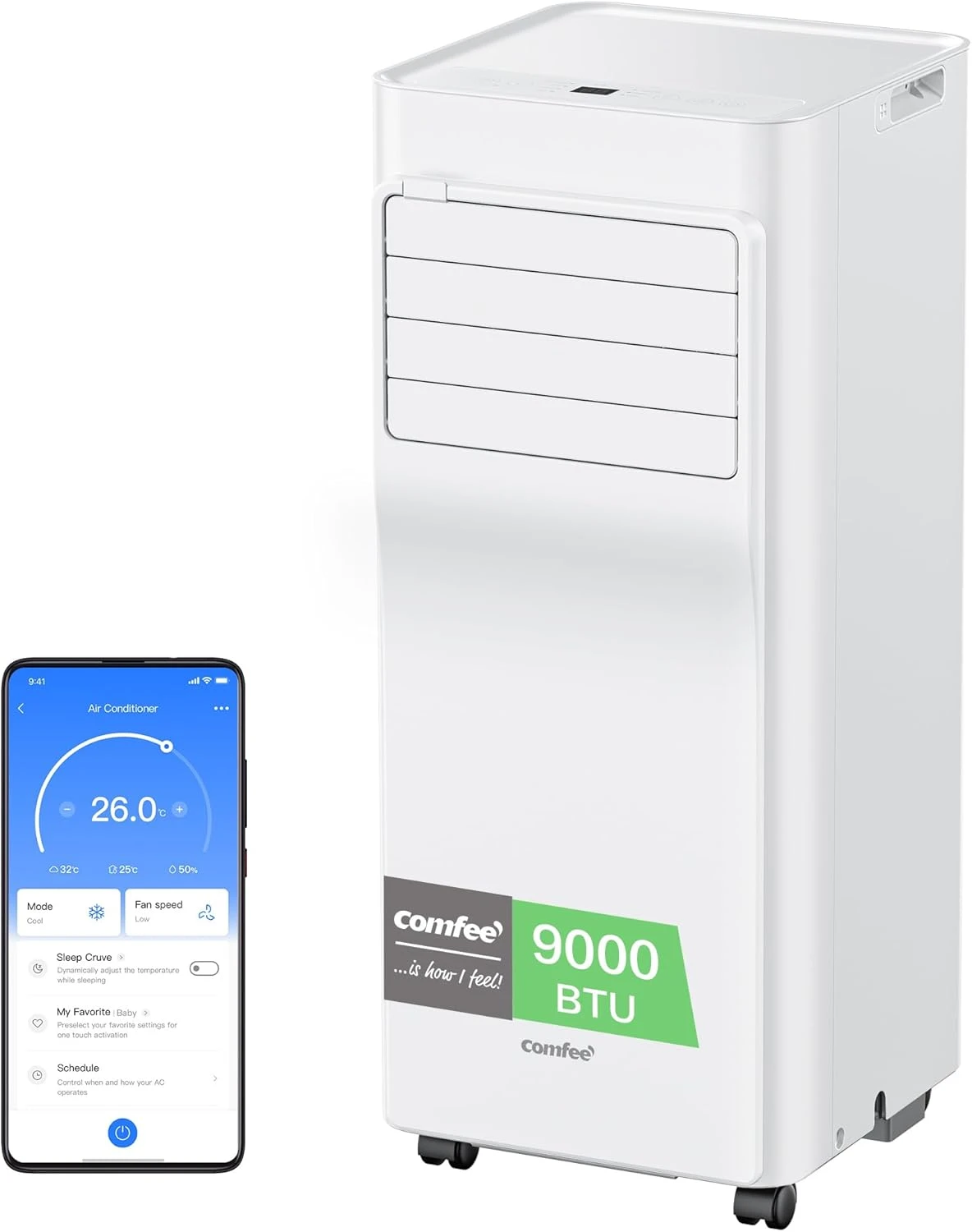 Die Comfee Breezy Cool Pro 2.6 überzeugt mit kompaktem Design, App-Anbindung und einer Kühlleistung für Räume bis etwa 33 m². (© Comfee)