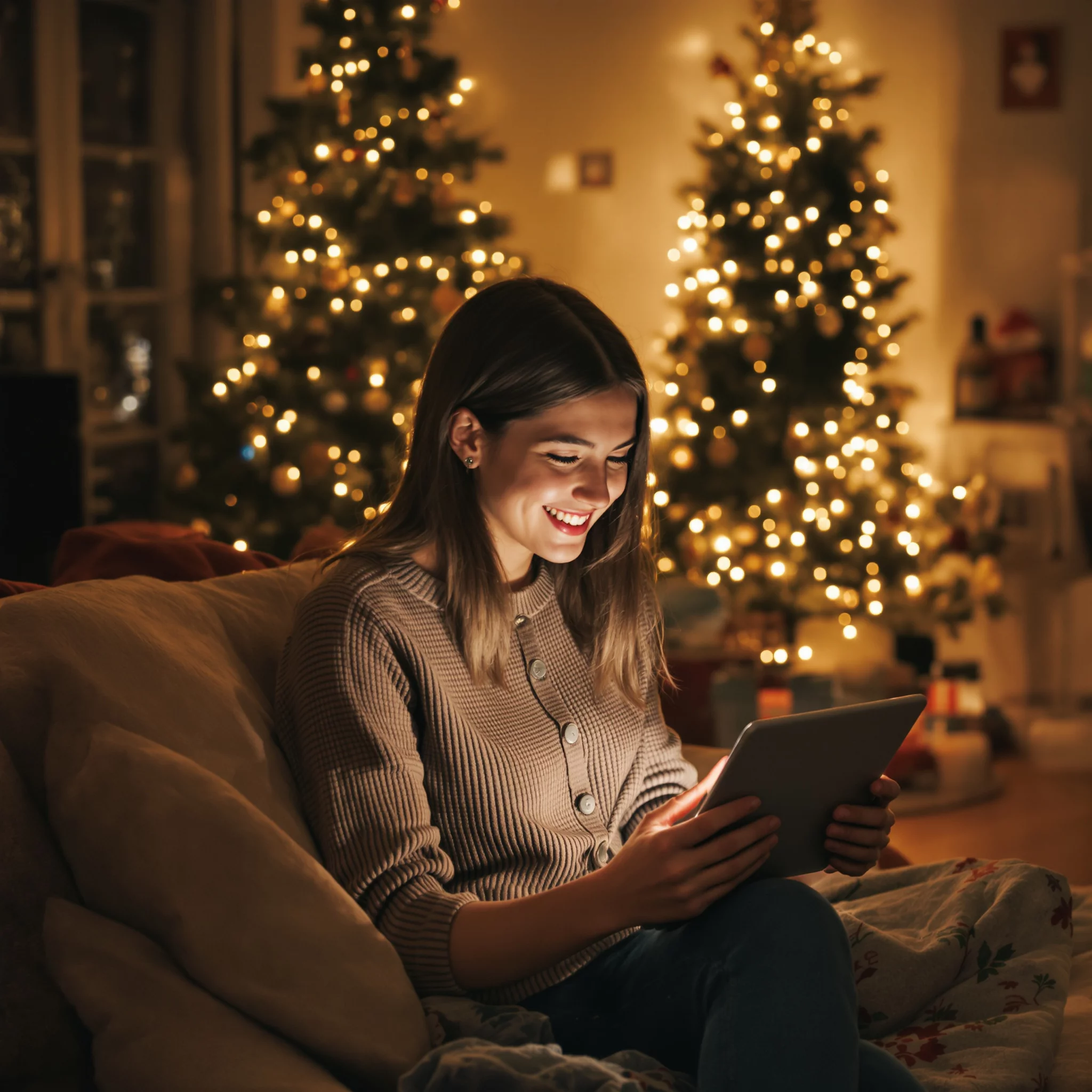 Weihnachtliche Vorfreude am Laptop – so einfach ist Advent 2025.