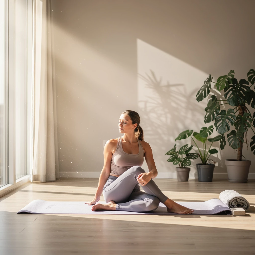 Sanfte Yoga- und Dehnübungen helfen, den Bauch zu entspannen und innere Balance zu fördern.